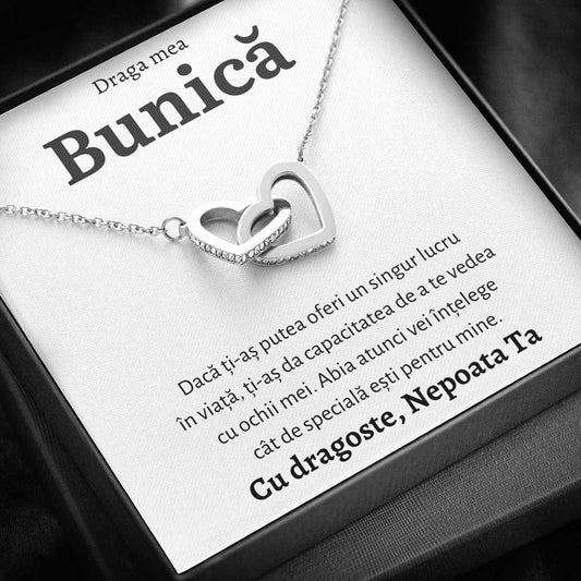 Cadou Bunica - Colier Inimi Nepoata