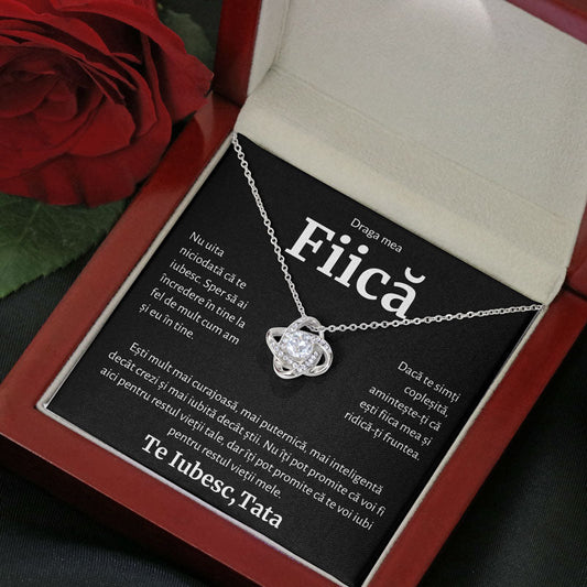 Cadou Fiica - Colier Love Knot LUX BLK