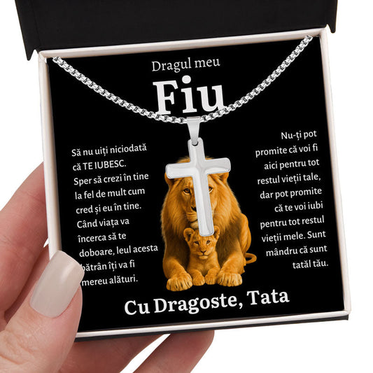 Cadou Fiu - Colier Cruce Lei NGR Tata